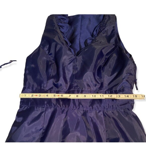 Evan Picone Royal Blue Ruffle Neck Bow Accent Sheath Dress Size 8 - Picture 8 of 12